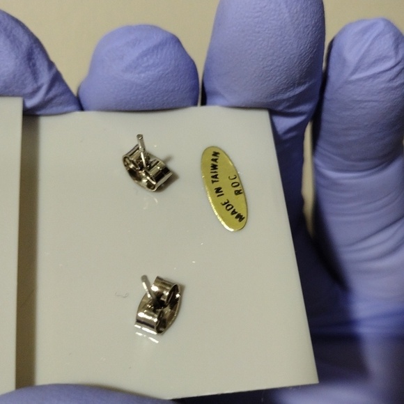 White Satin Rose Stud Earrings – Elegant Spiral Petal Design Jewelry 0.75-inch - Picture 5 of 5